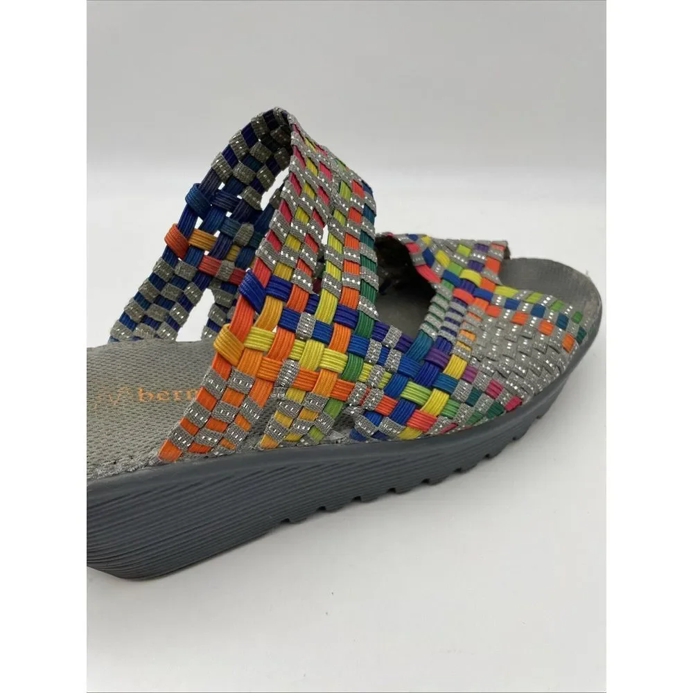 Bernie Mev Sandals Size 9 US 40 EU Wedge Rainbow Woven Womens Colorful Shoes‎